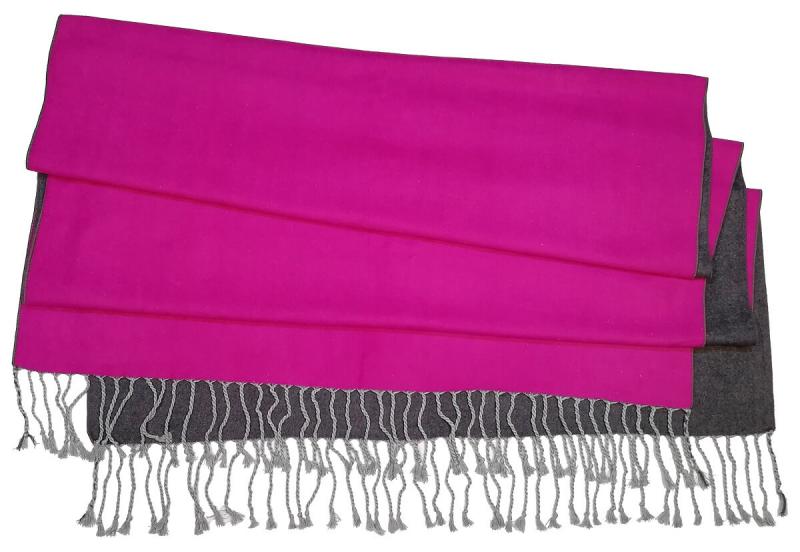 Seidenflanell Stola Pink Lila Anthrazit Schwarz